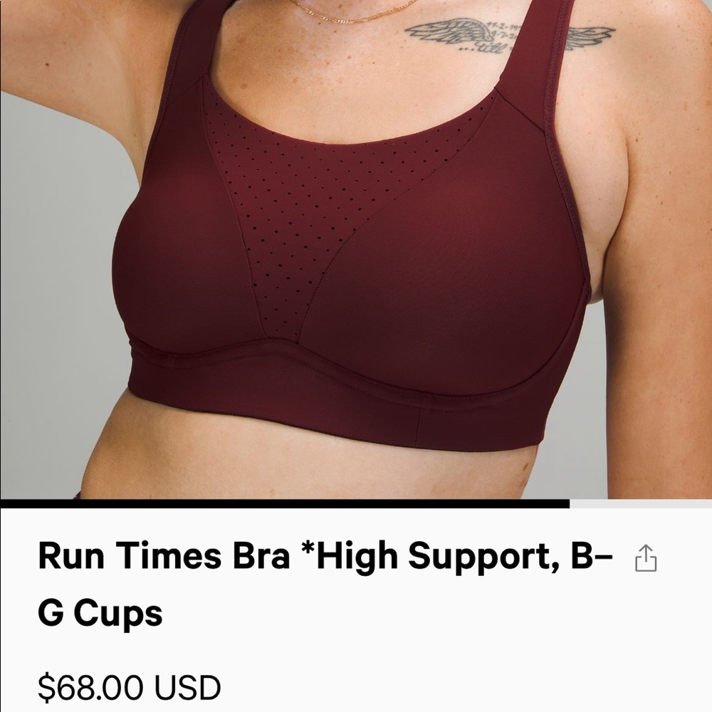Set of 3 - EUC Lululemon Run Times bra, 34DD, in maroon, navy and black